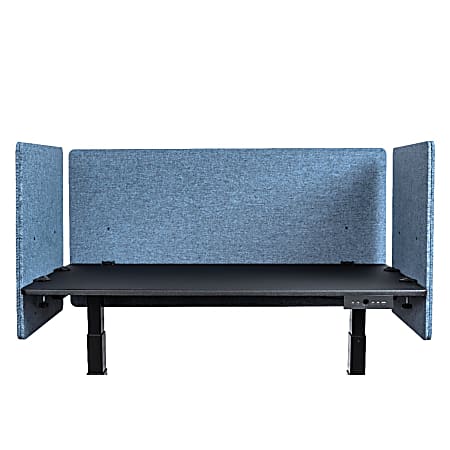 Luxor RECLAIM Acoustic Privacy Desk Panels, 48"W, Pacific Blue, Pack Of 3