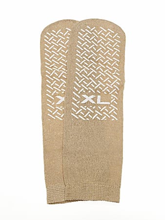 Medline Single-Tread Terry Cloth Slippers, X-Large, Beige, Pack Of 48 Pairs