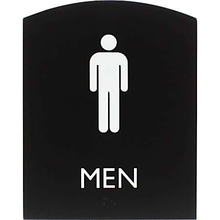 Lorell Arched Men's Handicap Restroom Sign - 1 Each - Men Print/Message - 6.8 Lorell Arched Men's Handicap Restroom Sign - 1 Each - Men Print/Message - 6.8