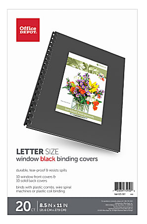 Office Depot® Brand Designer Textured Binding Covers, 8 1/2" x 11", Black, Pack Of 20