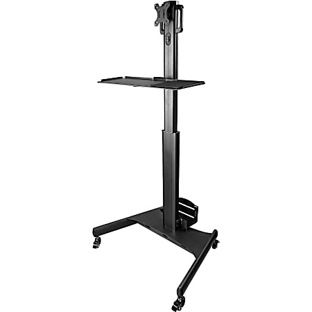 StarTech.com Mobile Workstation Cart with Monitor Mount, CPU/PC