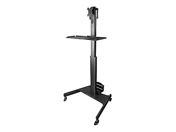 StarTech.com Mobile Workstation Cart with Monitor Mount, CPU/PC Holder