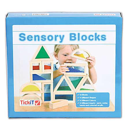 TickiT 16 Piece Sensory Blocks Set Assorted Colors Office Depot