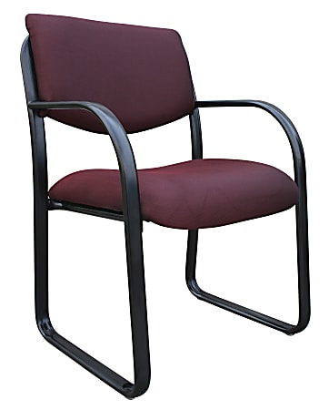 Boss Office Products Fabric Contoured Guest Chair, Black/Burgundy