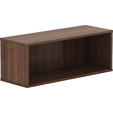 Lorell Panel System Open Storage Cabinet, 12.1"H x 32.5"W x 11.8"D, Walnut, Laminate