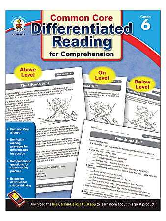 Carson-Dellosa Differentiated Reading For Comprehension, Grade 6