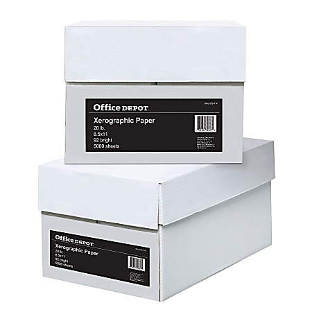 Office Depot® Brand Copy & Print Paper, 8 1/2" x 11", 20 Lb, 500 Sheets Per Ream, Case Of 10 Reams