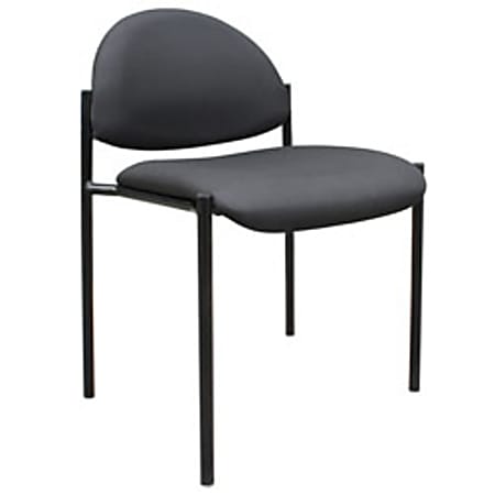 Boss Office Products Fabric Stacking Chair, Without Arms, Black