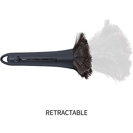 Genuine Joe Retractable Feather Duster - Plastic Handle - 1 Each - Brown Genuine Joe Retractable Feather Duster - Plastic Handle - 1 Each - Brown