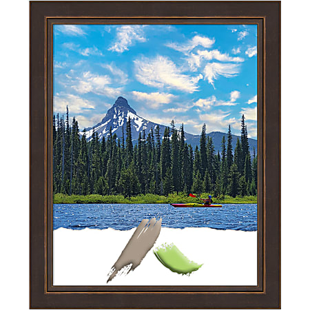 Amanti Art Lara Bronze Wood Picture Frame, 26" x 32", Matted For 22" x 28"
