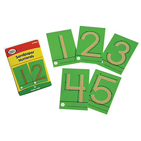 Didax Tactile Sandpaper Numerals, Green, Grades K-1, Pack
