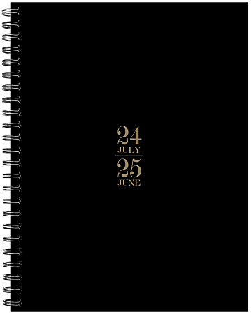 2024-2025 Willow Creek Press Weekly/Monthly Planner, 6-1/2" x 8-1/2", Basic Black, July To June, 47729