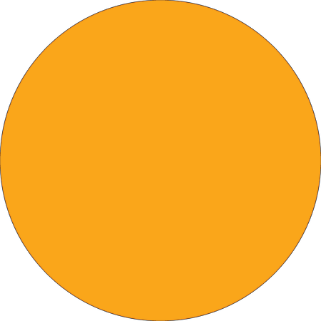 Removable Round Color Inventory Labels, DL690H, 1/2" Diameter, Fluorescent Orange, Pack Of 500