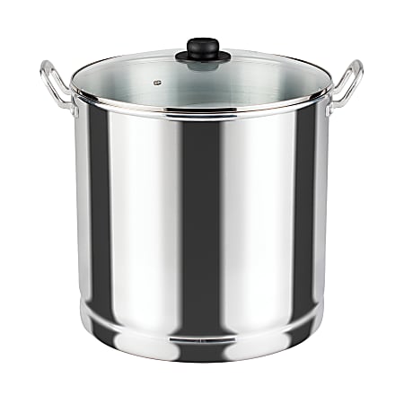 Vasconia® Aluminum Nonstick Steamer With Glass Lid, 14-5/8" x 15" x 14-5/8", Metallic