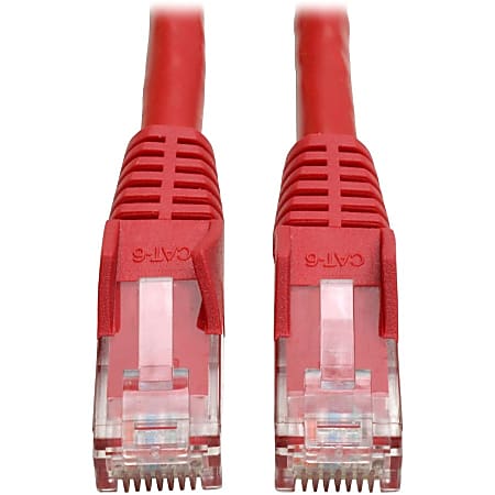 Eaton Tripp Lite Series Cat6 Gigabit Snagless Molded (UTP) Ethernet Cable (RJ45 M/M), PoE, Red, 3 ft. (0.91 m) - N201003RD
