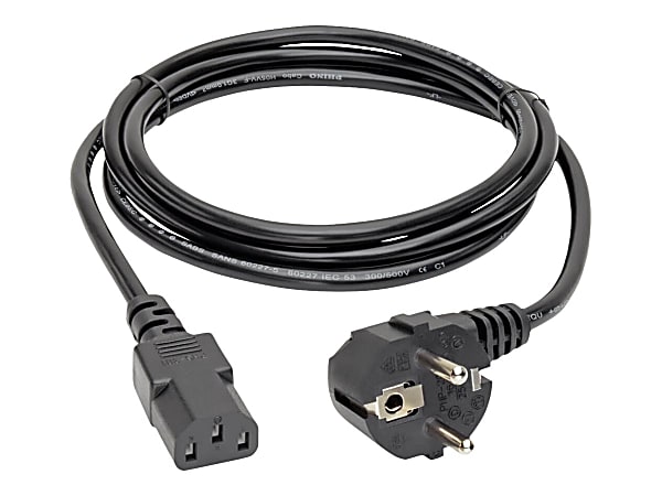 Eaton Tripp Lite Series European Computer Power Cord, C13 to Schuko, 10A, 250V, 17 AWG, 6 ft. (1.83 m), Black - P054006