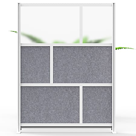 Luxor Modular Room Divider Wall System Starter Wall, 53" x 70", Gray