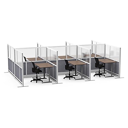 Luxor Modular Room Divider Wall System Starter Wall 53 x 70 Gray Office Depot