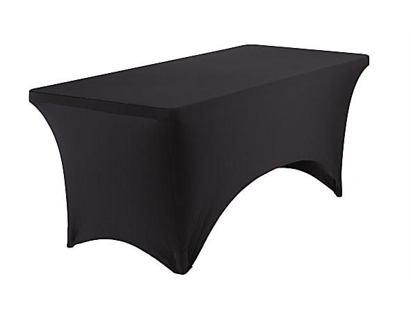 Iceberg Fabric Table Cover, 30" x 72", Black