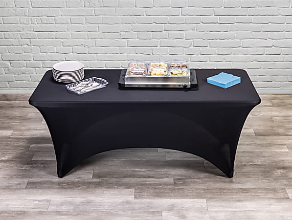 Iceberg Fabric Table Cover, 30" x 72", Black