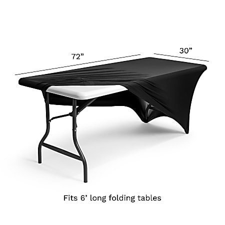 Iceberg Fabric Table Cover, 30" x 72", Black