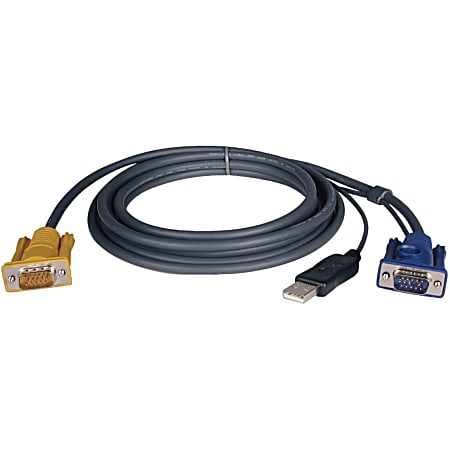 Tripp Lite KVM Cable, HD15M to HD15M/USB-AM, P776-019, 19', Black