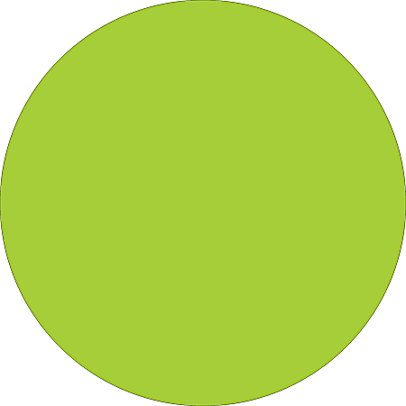Tape Logic® Removable Round Color Inventory Labels, DL690J, 1/2", Fluorescent Green, Pack Of 500