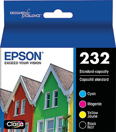 Epson® Claria T232 Black/Cyan/Magenta/Yellow Ink Cartridges, Set Of 4 Cartridges, T232120-BCS