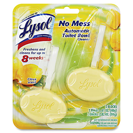Lysol Toilet Bowl Cleaner Blocks - Block - 1.41 oz (0.09 lb) - Lemon Breeze Scent - 8 / Carton - Yellow