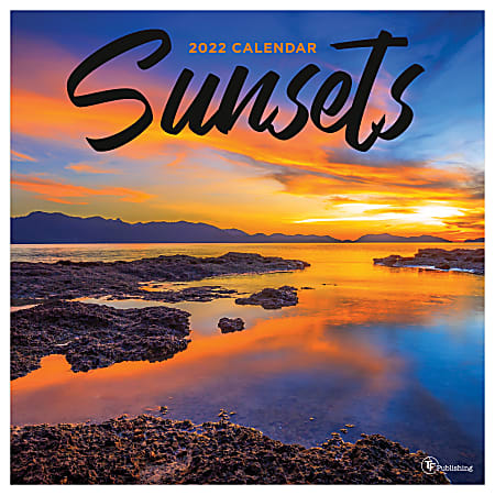 TF Publishing Scenic Wall Calendar, 12" x 12", Sunsets, January To December 2022