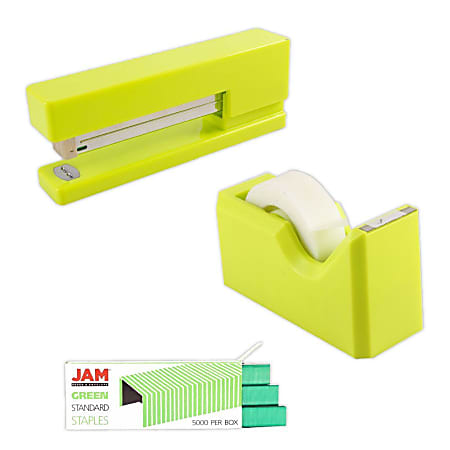 JAM Paper® 3-Piece Office Organizer Set, Lime Green/Green