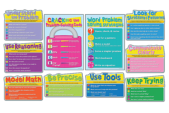 Carson-Dellosa Bulletin Board Set, Math Strategies, Pack Of 10 Pieces