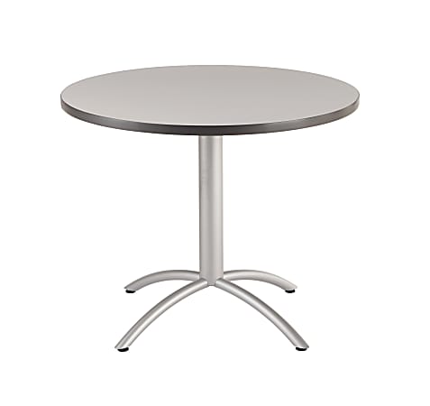 Iceberg Cafeworks Cafe Table, Round, 42"H x 36"W, Gray/Silver