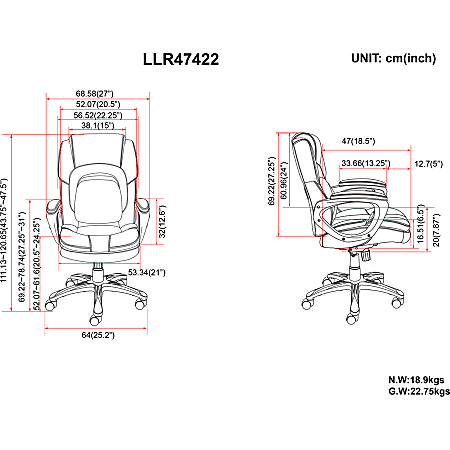 Lorell wellness top by design chair
