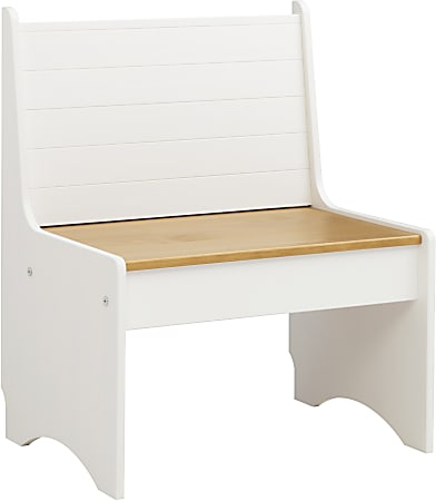Linon Payson Wooden Storage Bench With Backrest, Small,
