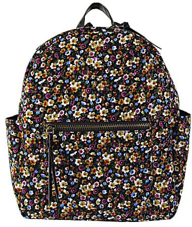 Office Depot® Brand Soda Pop Polyester Floral Cord Backpack, Black