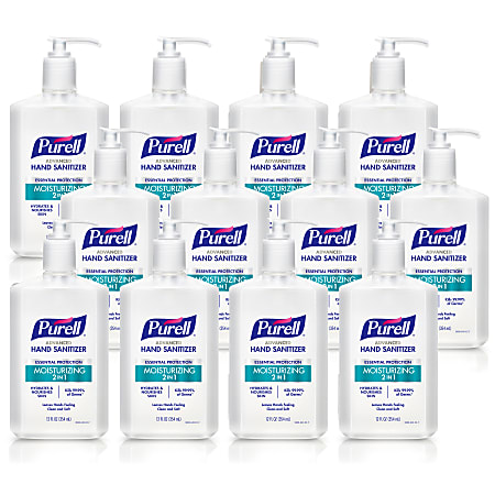 PURELL® 2in1 Moisturizing Advanced Hand Sanitizer Gel, 12 oz Pump Bottle, Pack of 12