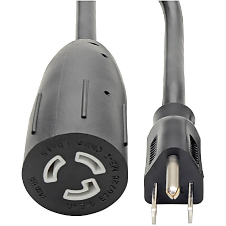 Eaton Tripp Lite Series Heavy-Duty Power Extension Cable, NEMA L5-15R to NEMA 5-15P - 15A, 120V, 14 AWG, 1 ft. (0.31 m), Black - P023001