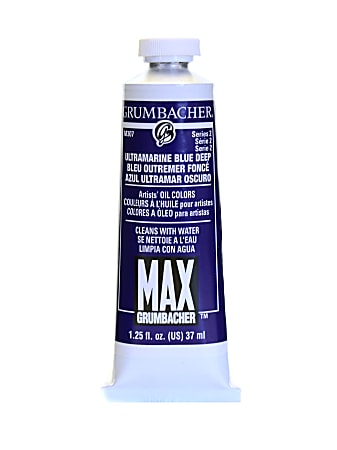 Grumbacher Max Water Miscible Oil Colors, 1.25 Oz, Ultramarine Blue Deep, Pack Of 2