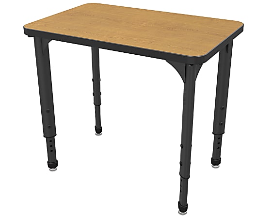 Marco Group Apex™ Series Adjustable Rectangle Student Desk, Solar Oak/Black