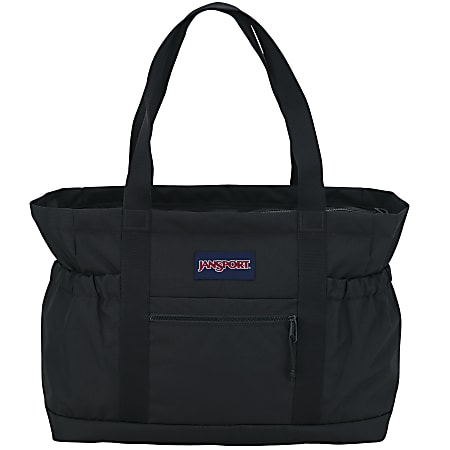 Jansport 600 Denier Polyester Large Day Tote, 14”H x 19”W x 7”D, 100% Recycled, Black