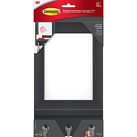 Command Dry-Erase Message Center - 11.2" Height x 6.8" Width x 1.5" Depth - Slate - 1 Each