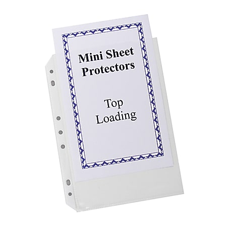 C-Line® Top-Loading Mini Sheet Protectors, 5 1/2" x 8 1/2", Box Of 60