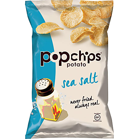 Lil' Drug Store PopChips Flavored Potato Snack - Gluten-free, No Artificial Color, Preservative-free, No Artificial Flavor - Sea Salt - 3.54 oz - 6 / Carton