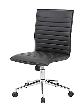 Black ribbed office shop chair