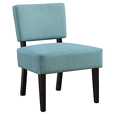 Monarch Specialties Armless Accent Slipper Chair, Teal/Black