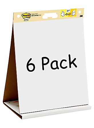 Post-it® Super Sticky Dry-Erase Tabletop Easel Pad, 20" x 23", 20 Sheets Per Pad, Pack of 6