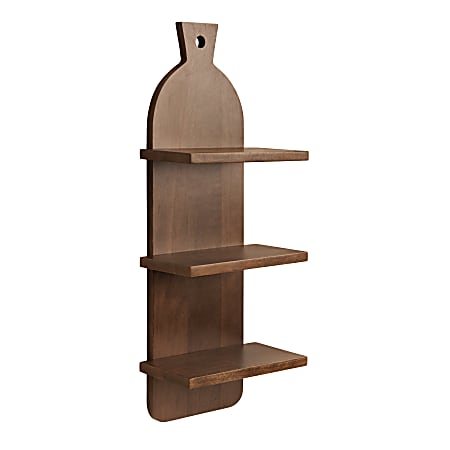 Kate and Laurel Braxton 3-Tier Wood Shelves, 32”H x 12”W x 7”D, Natural