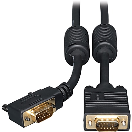 Tripp Lite 10ft VGA Coax Monitor Cable with RGB High Resolution Right Angle HD15 M/M 10' - High Resolution cable with RGB coax (HD15 M/M) 10-ft.