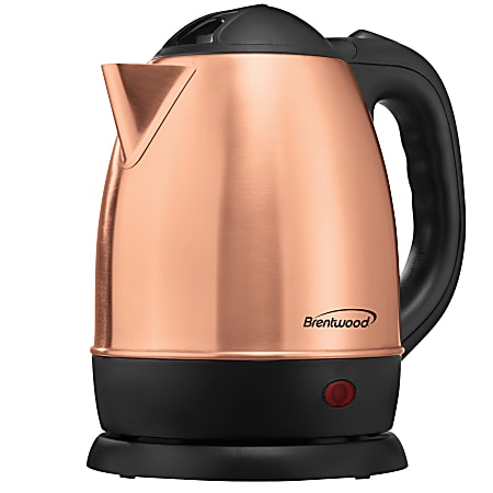 Brentwood 1.2-Liter Stainless-Steel Electric Cordless Tea Kettle, Rose Gold